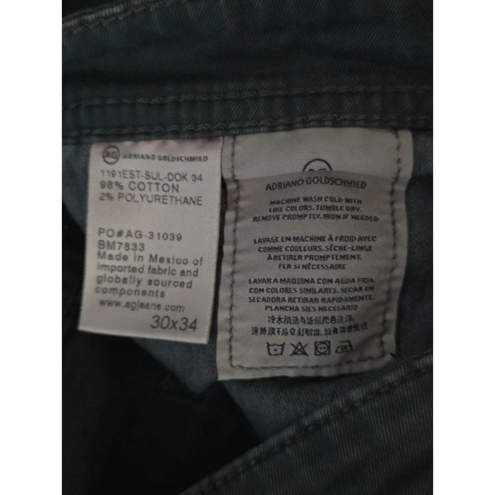 AG Adriano Goldschmied The Nomad Modern Slim Gray Pants Mens 30x34 Casual Street